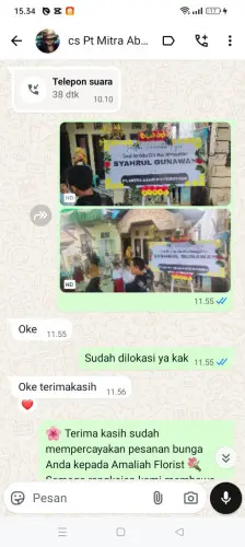 Testimonial Papan Bunga ciluluk